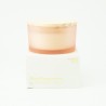 Luxe geurkaars laag frosted blush met houten deksel – small