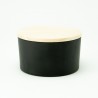 bougie parfumée de luxe avec couvercle en bois – noir effet grivé