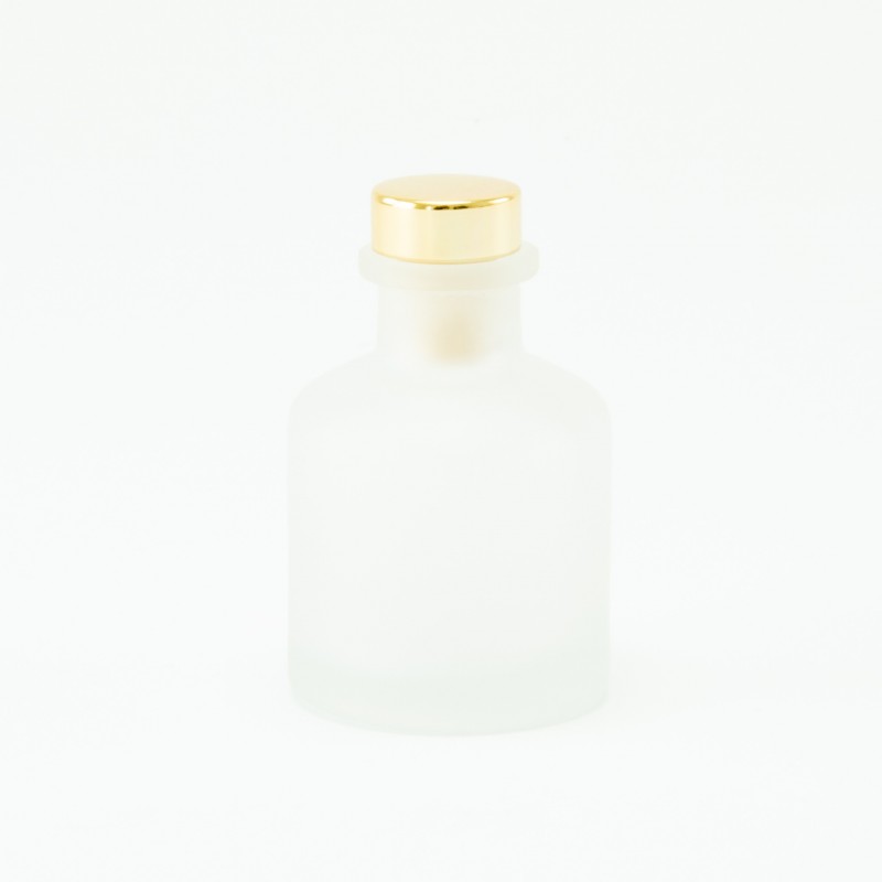 diffuseur de parfum 50ml avec bouchon en or – blanc effet givré