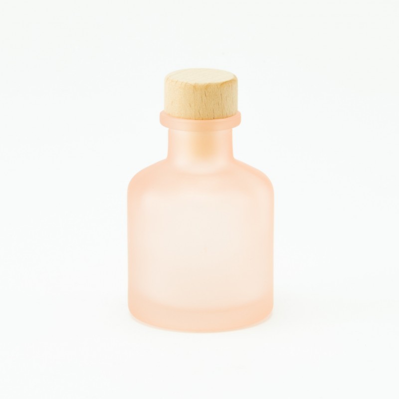 Geurflesje 50ml met houten schroefdop - frosted blush