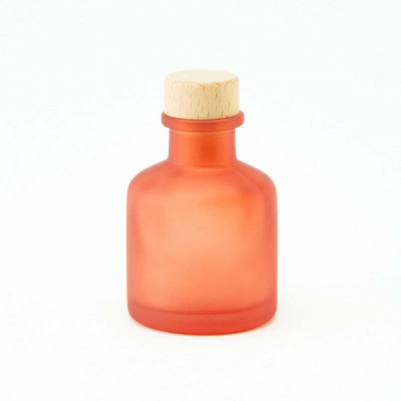 diffuseur de parfum 50ml avec bouchon en bois – terracotta effet givré