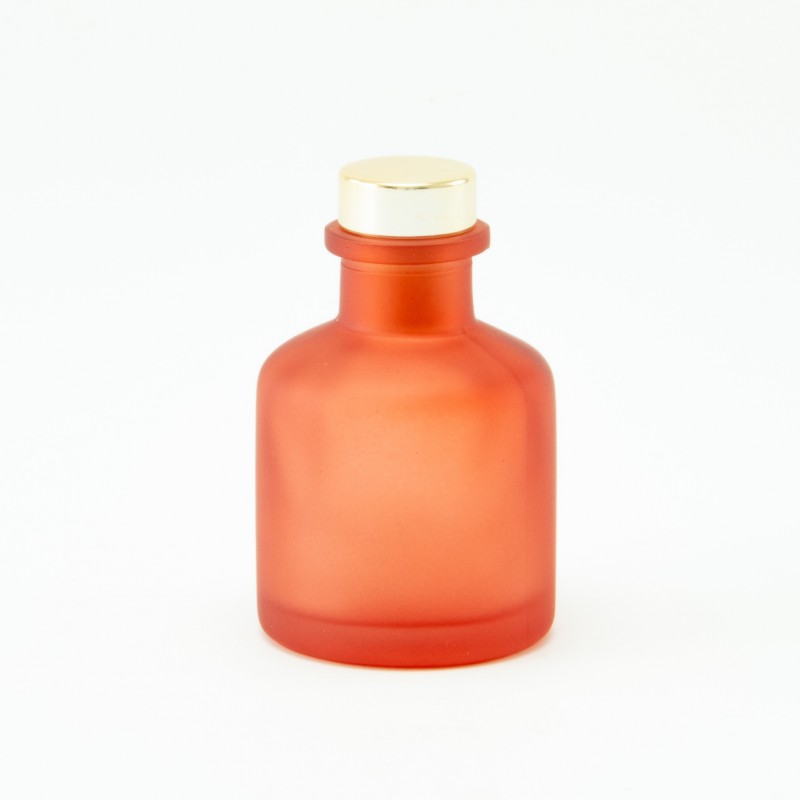 diffuseur de parfum 50ml avec bouchon en or – terracotta effet givré