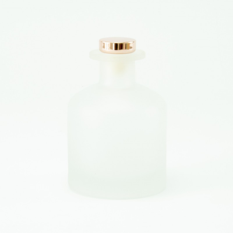 diffuseur de parfum 250ml avec bouchon en rose gold – blanc effet givré