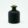 Geurfles 250ml met gouden schroefdop - frosted zwart
