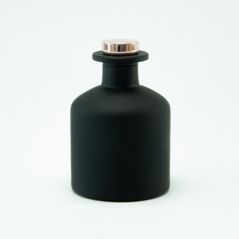 diffuseur de parfum 250ml avec bouchon en rose gold – noir effet givré