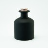 Geurfles 250ml met rose gold schroefdop - frosted zwart