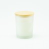 Geurkaarsje met houten deksel - frosted wit
