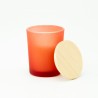 petite bougie parfumée avec couvercle en bois – terracotta effet givré