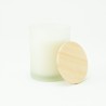 Geurkaars met houten deksel - frosted wit