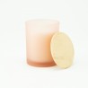 Geurkaars met houten deksel - frosted blush