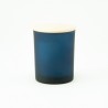 Geurkaars met houten deksel - frosted marineblauw