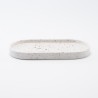 Terrazzo plateau ovale petit - blanc