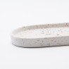 Terrazzo plateau ovale petit - blanc