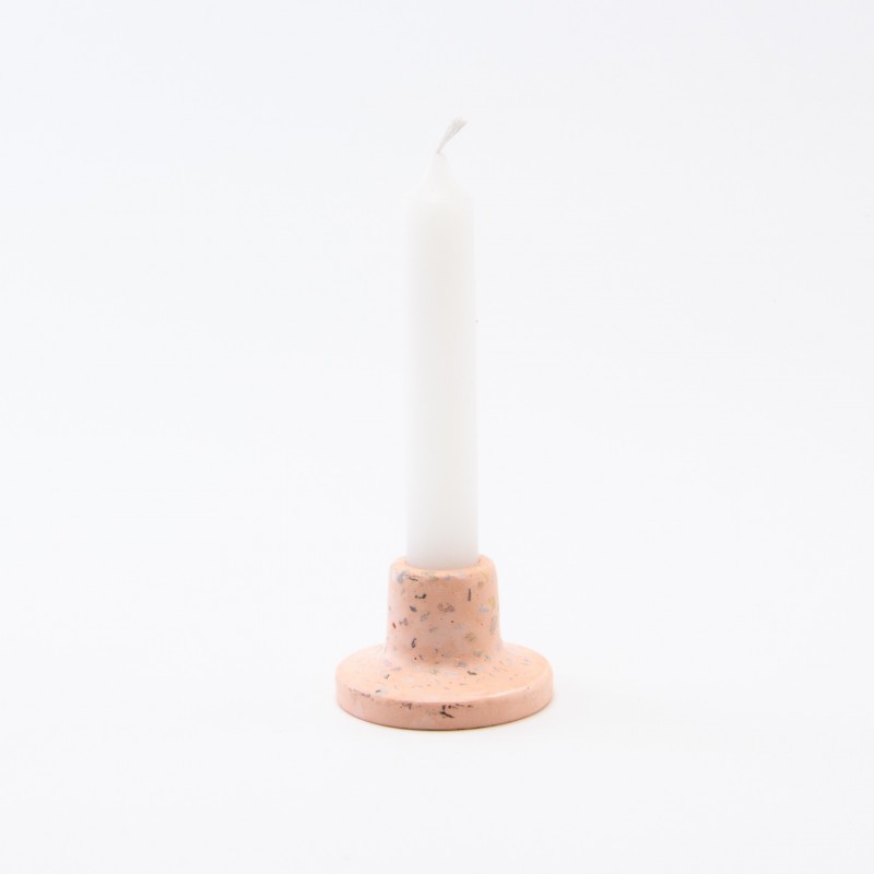 Terrazzo porte-bougies - blush