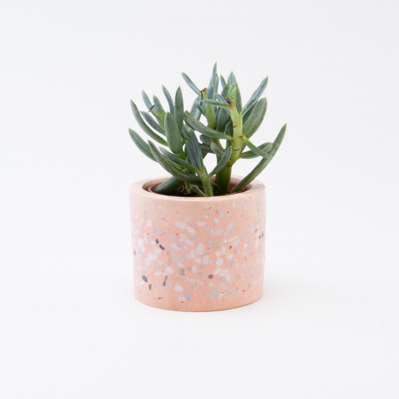 Terrazzo petit pot de fleurs - blush