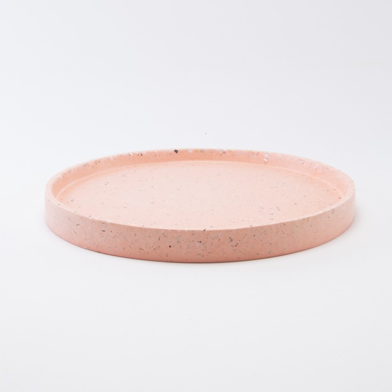 Terrazzo dienblad rond - blush
