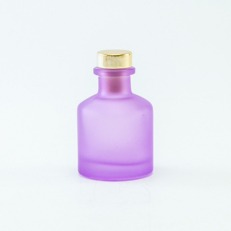 Geurflesje 50ml met gouden schroefdop - frosted lila