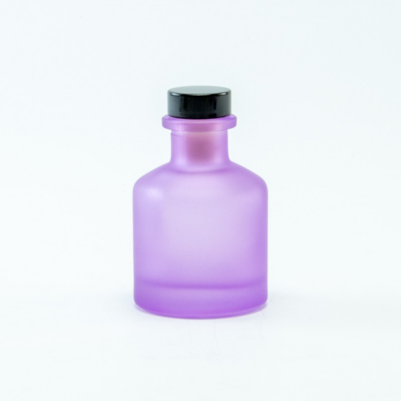 Geurflesje 50ml met zwarte schroefdop - frosted lila