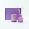 Luxegiftbox geurkaars & diffuser gevuld - frosted lila