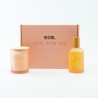 Luxegiftbox geurkaars & roomspray gevuld - frosted blush