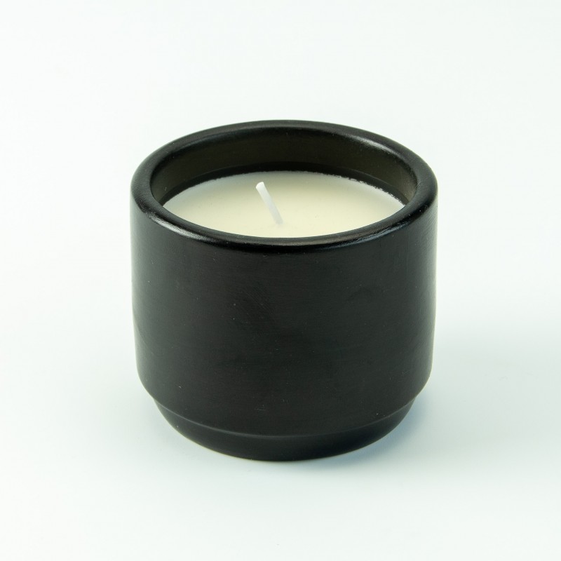 Petit pot de fleurs avec bougie - noir