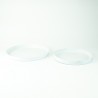 Set van 2 metalen dienbladen rond - Wit
