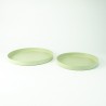 Set de 2 plateaux ronds en métal - vert soie