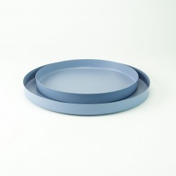 Set de 2 plateaux ronds en...