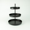 Etagère métal ronde 3 niveaux - noir