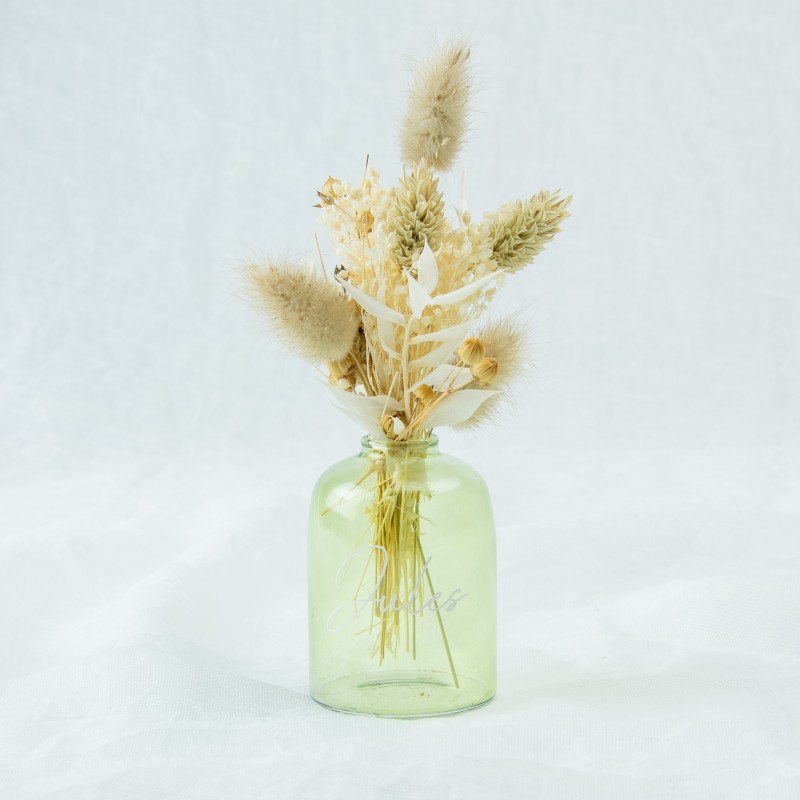 glazen vaasje - zijdegroen