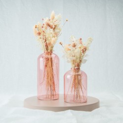 Set van 2 glazen vazen - blush