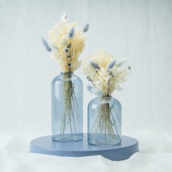 Set van 2 glazen vazen - blauw