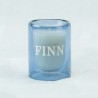 dubbelwandig glaasje met kaars - blauw