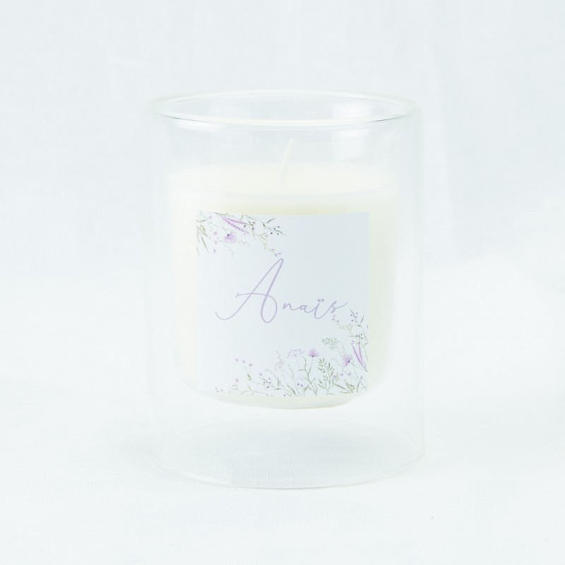 dubbelwandig glas met kaars - transparant