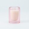 dubbelwandig glaasje met kaars - blush