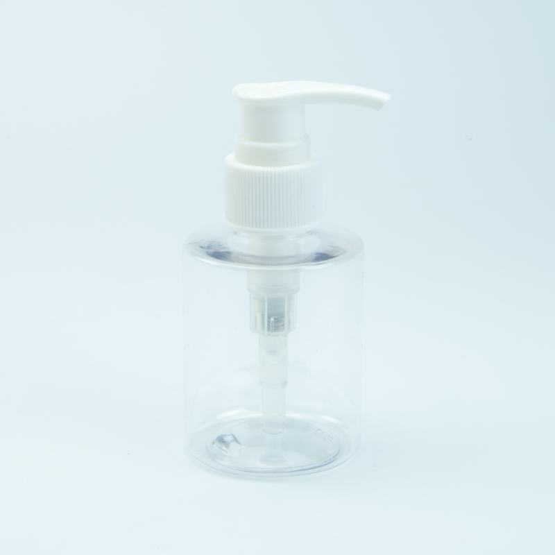 Zeepdispenser cylinder transparant/wit - 100 ml