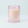 dubbelwandig glas met kaars - blush