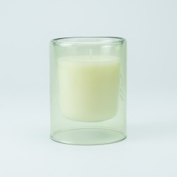 dubbelwandig glas met kaars...