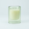 dubbelwandig glas met kaars - zijdegroen