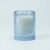 dubbelwandig glas met kaars - blauw