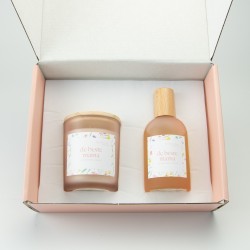 boîte cadeau de luxe personnalisée avec bougie parfumée 100g et spray d'ambiance 100ml - simply the best
