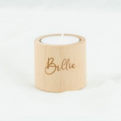 Theelichthouder hout rond