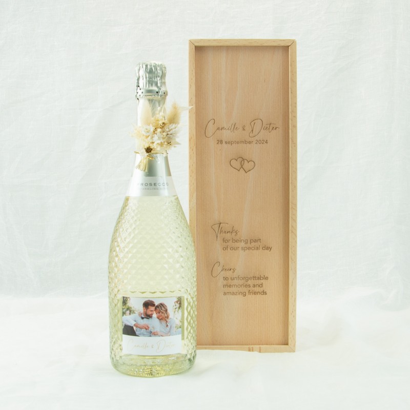 Houten wijnkist met schuifdeksel