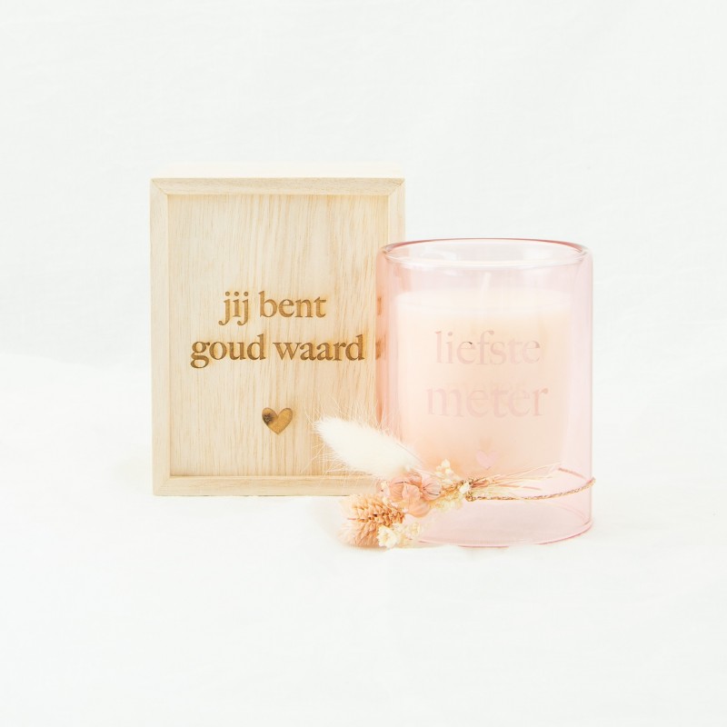 Houten kistje met schuifdeksel 12,5 cm x 10 cm x 10,6 cm