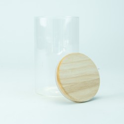 Glazen cylinderpot met...