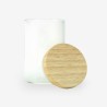 Glazen cylinder potje met houten deksel
