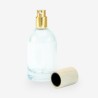 Glazen roomsprayflesje met houten dop 50 ml - transparant