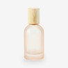 Glazen roomsprayflesje met houten dop 50ml - frosted blush