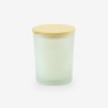 petite bougie parfumée avec couvercle en bois – blanc effet givré