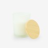 petite bougie parfumée avec couvercle en bois – blanc effet givré
